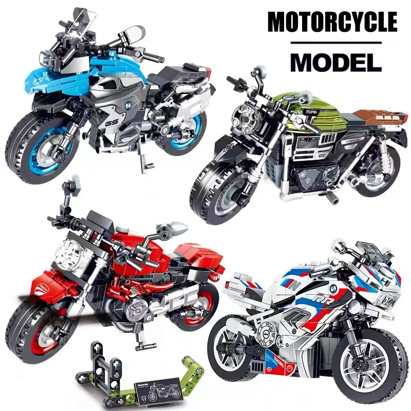 

Technical Motorcycle Model Car Building Blocks Speed Racing City Vehicle MOC Motorbike Bricks Kits Toys Gift For Kid Gift