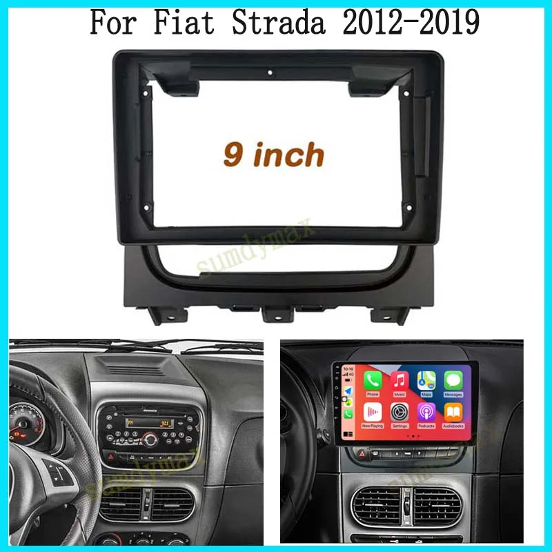 

9inch 2din Car Radio Fascia Frame For Fiat Strada Idea 2012 -2016 car panel 2din Car stereo dvd Multimedia Frame