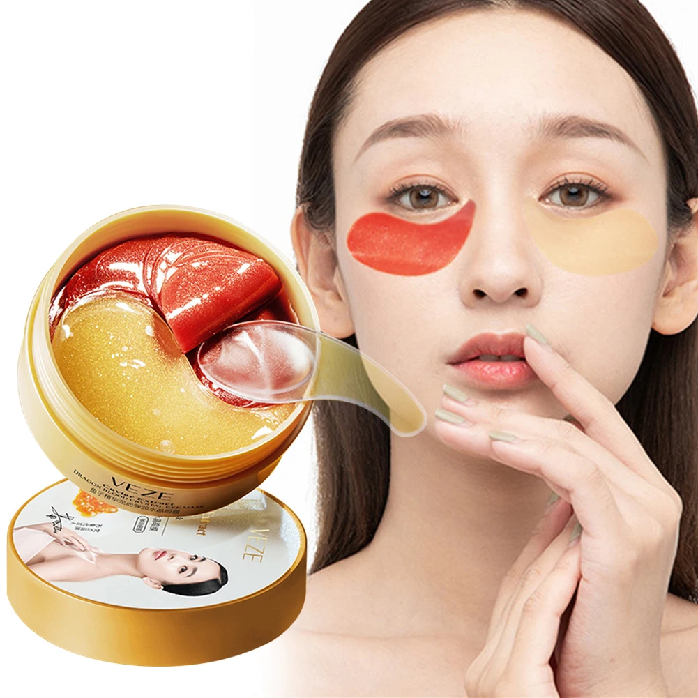 

60PCS Caviar Collagen Lighten Eye Mask Remove Dark Circles Eyes Bags Anti Wrinkle Moisturize Skin Care Crystal Gel Eye Patch