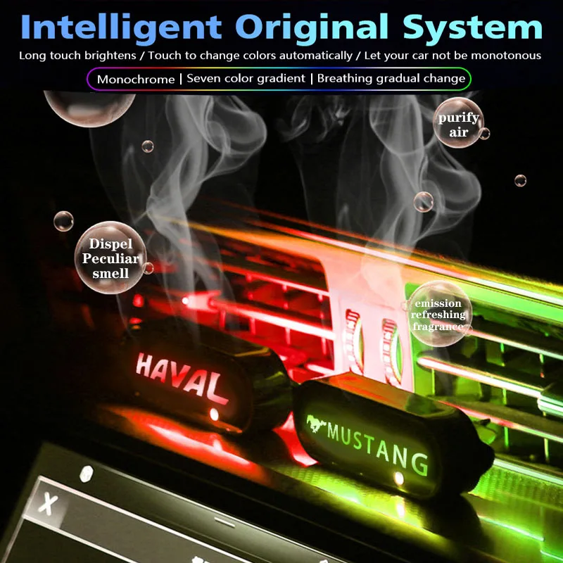 

1Pcs Car Interior Logo Air Vents LED Colorful Aroma lamps For Hyundai Accessories IONIQ Tucson i40 Fe CM DM Elantra Sonata RB LC