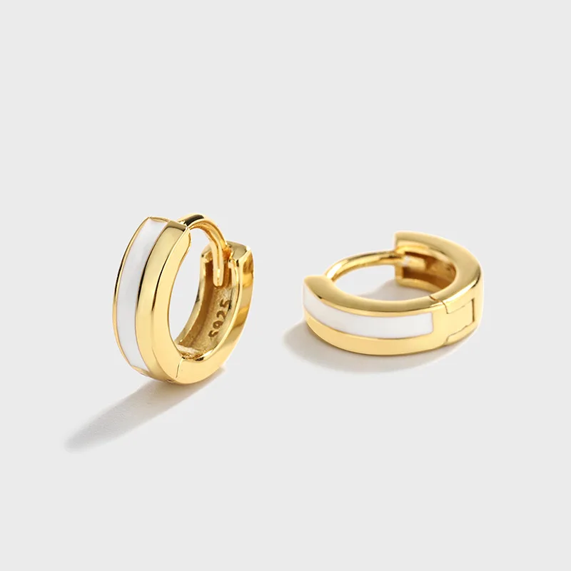 

Японские и корейские серьги-Клипсы из стерлингового серебра в простом гонконгском стиле, универсальные мини-серьги в черно-белую полоску