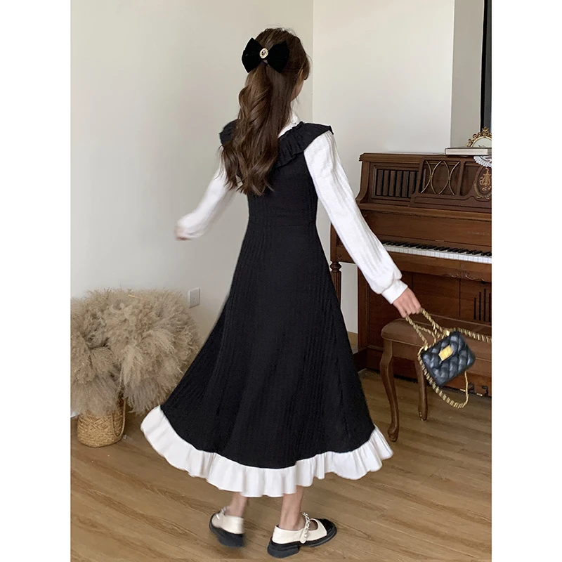 Элегантные хлопчатобумажные платья для женщин большие модели женское черное