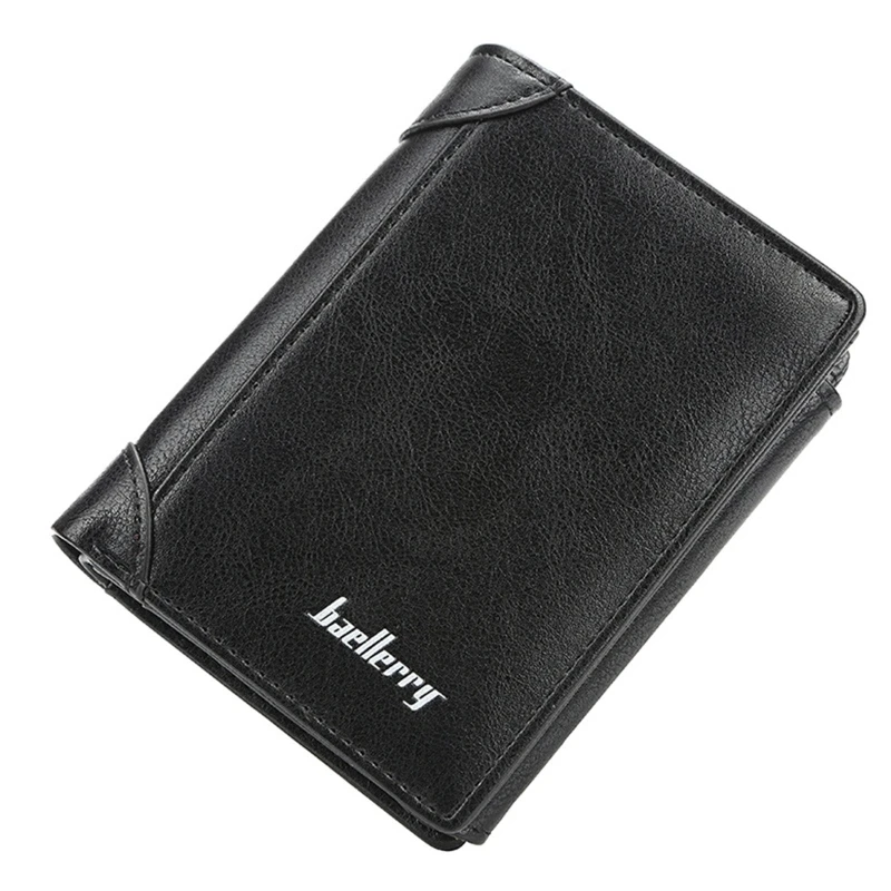 

Винтажный Мужской короткий кошелек тройного сложения, кошелек с карманом для монет, ID кредитных карт