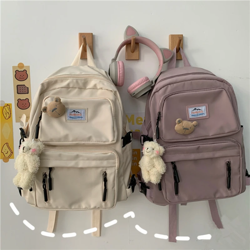

Cute Women Backpacks Waterproof Multi-Pocket Nylon School Backpack for Student Female Girls Kawaii Laptop Book Pack Mochilas