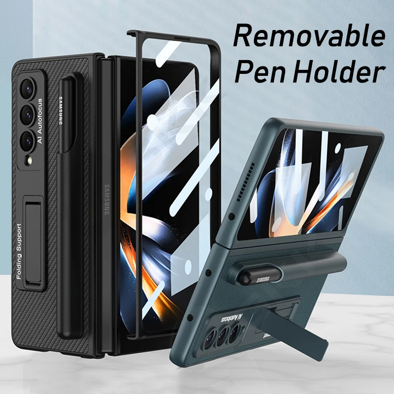 

GKK Роскошный кожаный чехол со съемным стеклом для Samsung Galaxy Z Fold 4