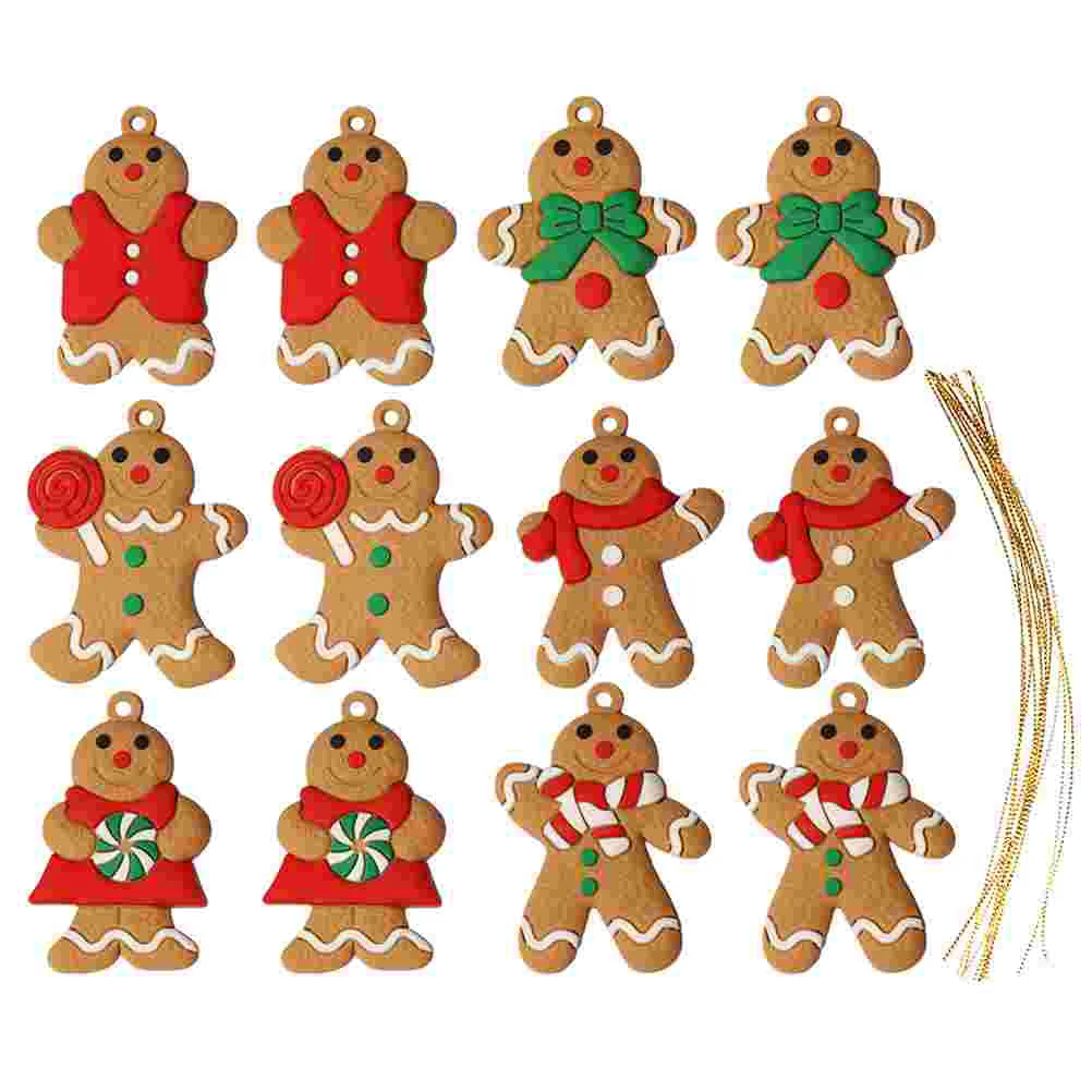 

Christmas Gingerbread Decorations Ornament Tree Man Decoration Hanging Traditional Figurines Gingerman Stocking Fillers Decor