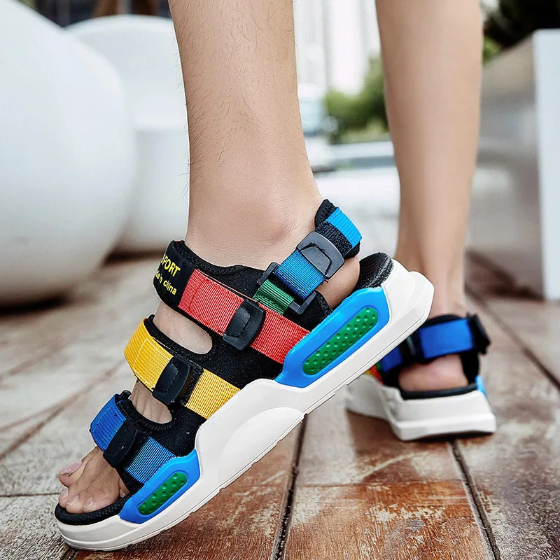Summer Sandals Couple Adjustable High-Top Platform Shoes Women Designer Fashion Breathable Casual Soft MenBeach Slippers 36-45