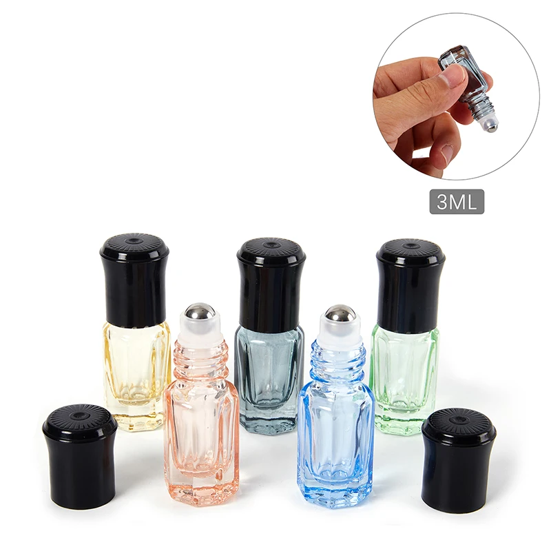 

3ml Empty Mini Glass roll on bottles for essential oils Refillable perfume bottle deodorant containers