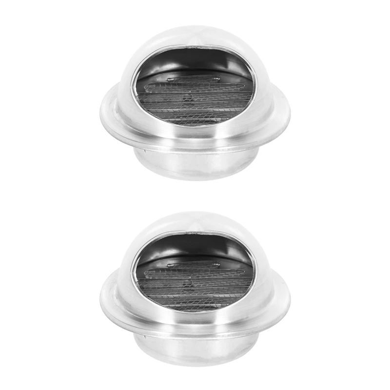 

2X Stainless Steel Ventilation Wall Air Vent Exhaust Extractor Ducting 100Mm