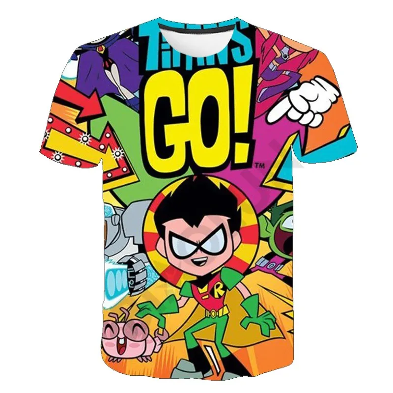 

Toddler Boys Gilr Tops T-shirt 3d Printed Kids Titans Go Cartoon Tshirt Teen Clothing Kids Summer Boys Oversized Baby Clothes