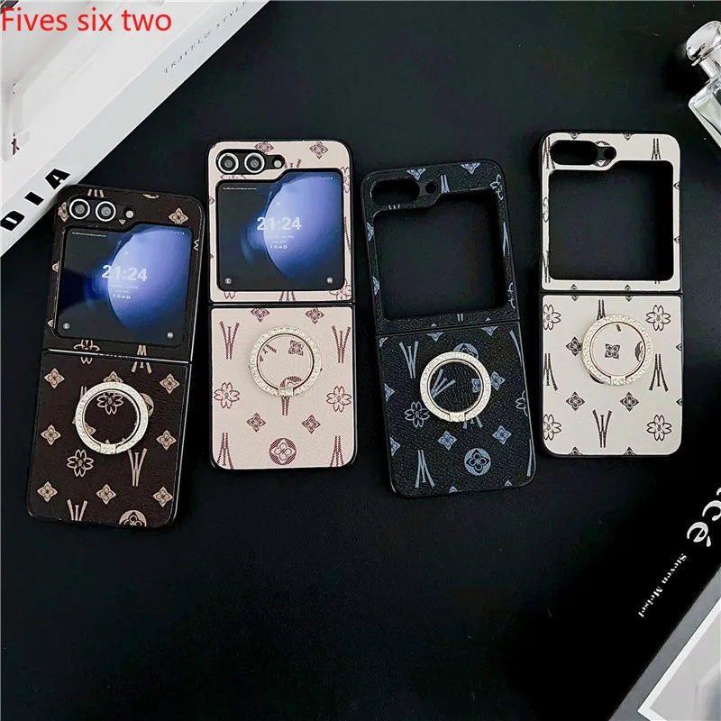 Чехол-книжка с кольцом-держателем и геометрическими полосками для Samsung Galaxy Z 6 5 4 3 2