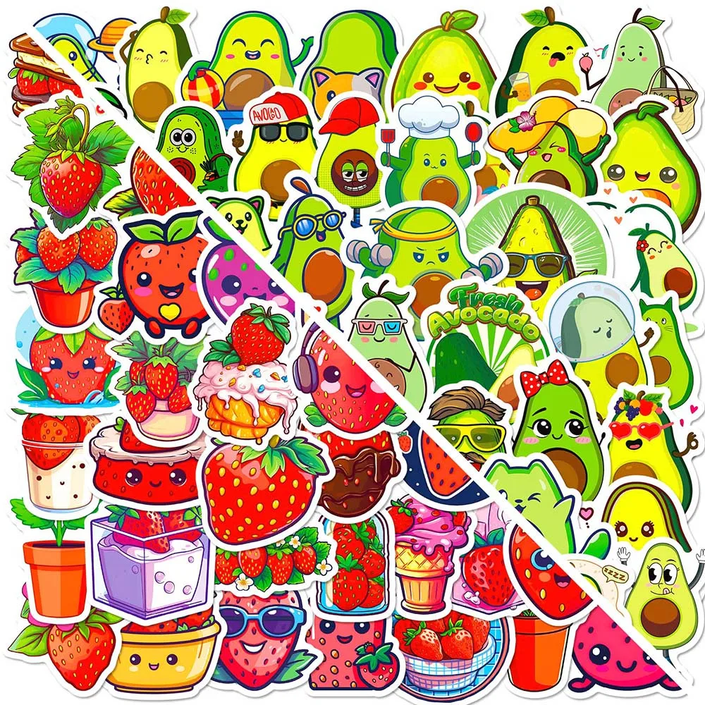 

50 Pcs Cartoon Cute Fruit Graffiti Sticker Phone Luggage Laptop Scrapbooking Helmet Wall Guitar DIY Comics Sticker Party Gift