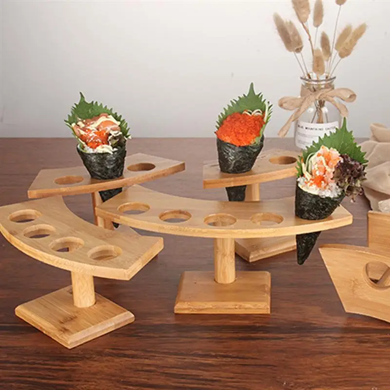 

1pc Japanese Hand Roll Bamboo Storage Rack Ice Cream Cone Holder Bamboo Wooden Japanese Hand Roll Holder Ice Cream Cone Holder