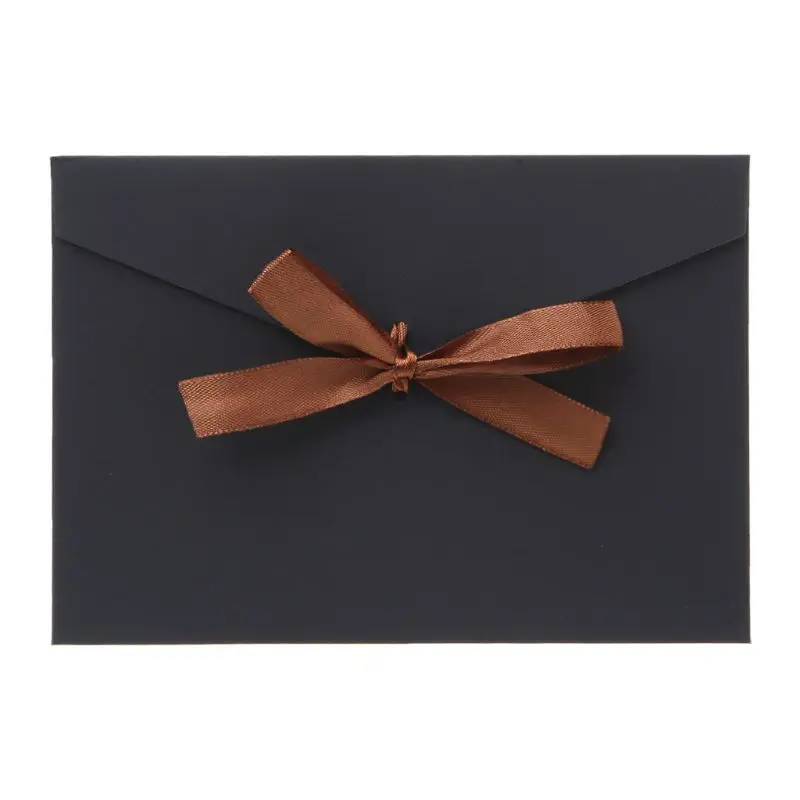 

H05A 10pcs Retro Vintage Blank Bow Paper Envelopes For Letter Greeting Cards Wedding Party Invitations Postcard