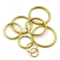 5pcs solid brass split rings 10mm 12 15 20 25 28 30 32 35mm round keychain hook lace leather craft diy