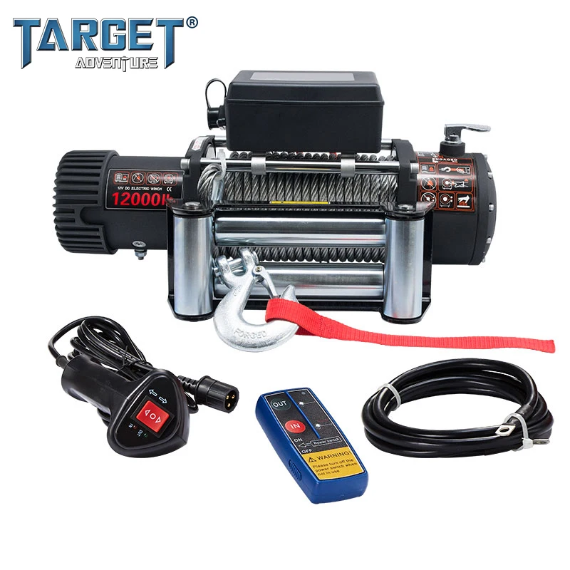 

24V extreme off road electric winches 12000lb universal fit for 4x4 vehicles steel cable winch