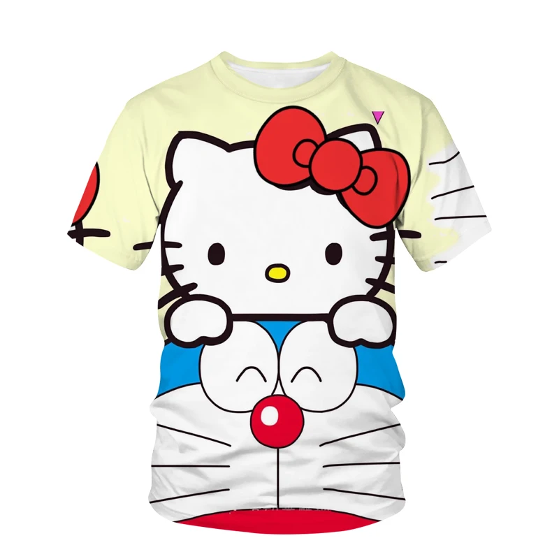 

Men's Cartoon Summer T-Shirts Doraemon Men's T-Shirts Graphic T-Shirts Family Short Sleeve Tops Customizable Anime T-Shirts