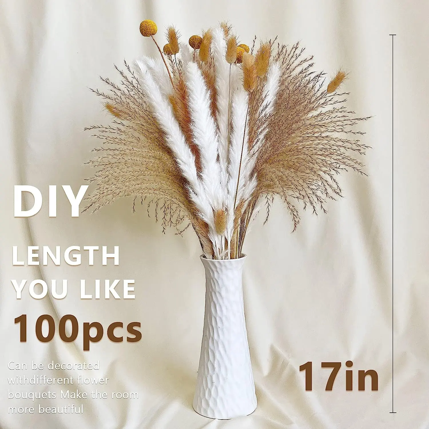 

Pampas Grass Mix Bouquet Dried Flowers Natural Elegance To Your Wedding Flower DIY Material Fluffy Pompas Floral