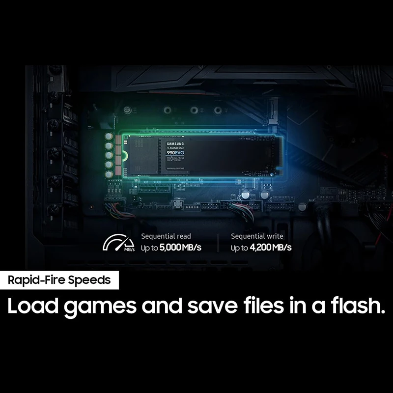 SAMSUNG 990 EVO SSD 1 ТБ 2 PCIe Gen 4x4 5x2 M.2 2280 Внутренний твердотельный накопитель NVMe скорость