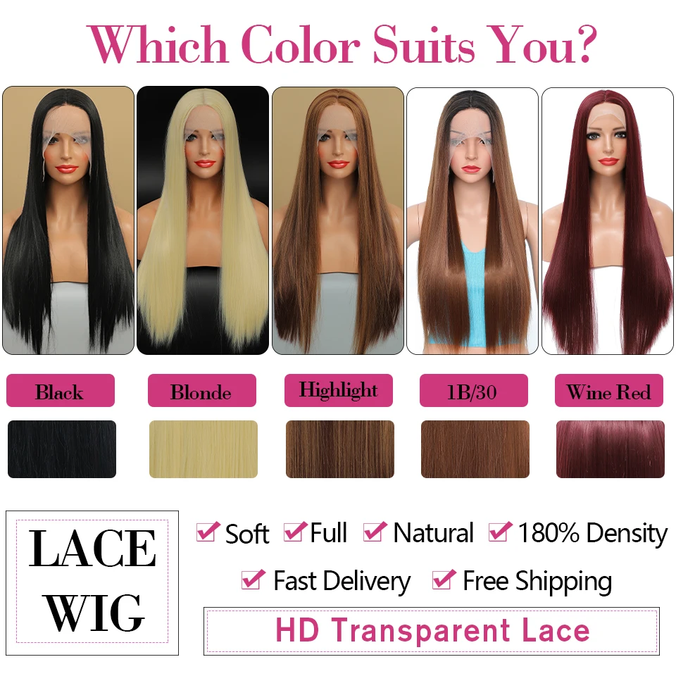 Синтетический парик с эффектом омбре для чернокожих женщин прямой 18-28 дюймов