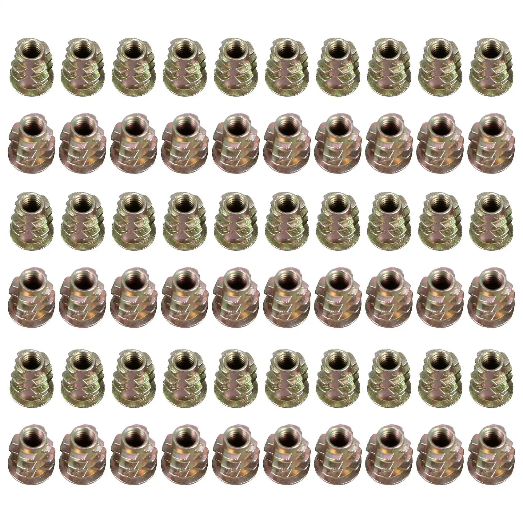 Гайки-вставки с внутренней резьбой M4x10 мм 60 шт. для деревянной мебели