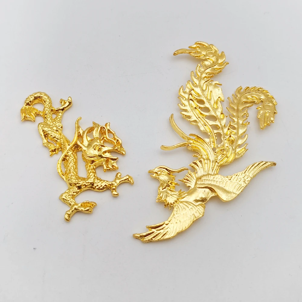 10 шт. золотой цвет Феникс Дракон Металл/сплав животные шармы Ювелирные изделия