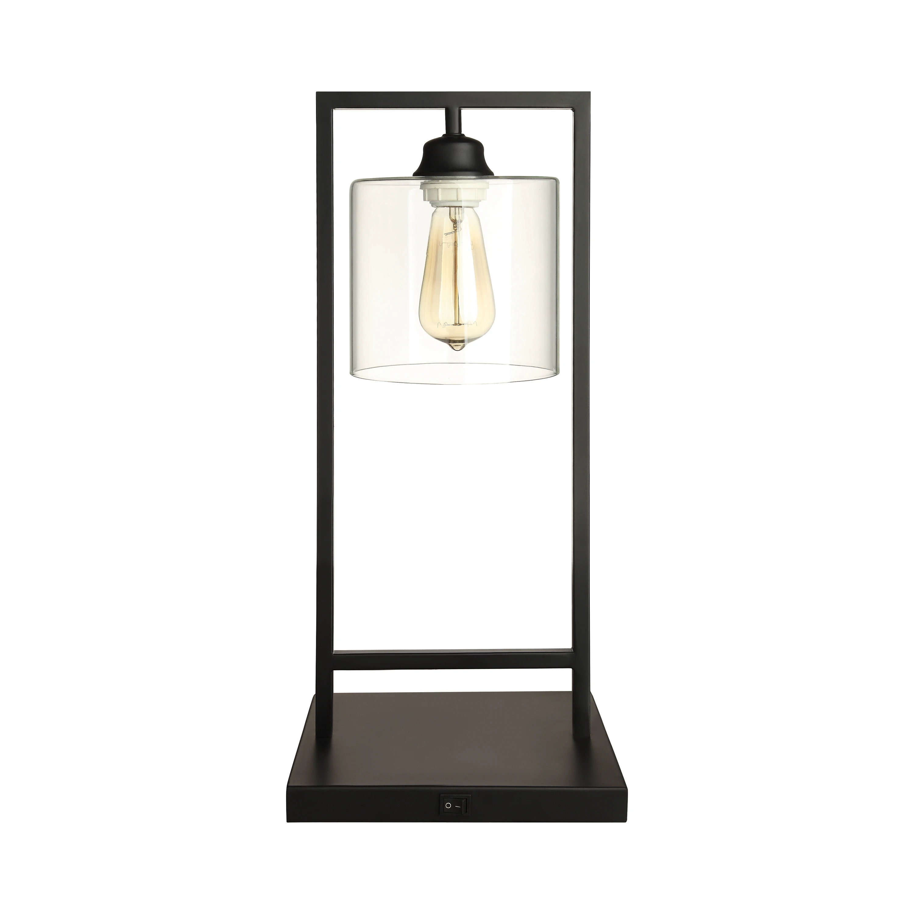 

Free Shipping Glass Shade Table Lamp Black