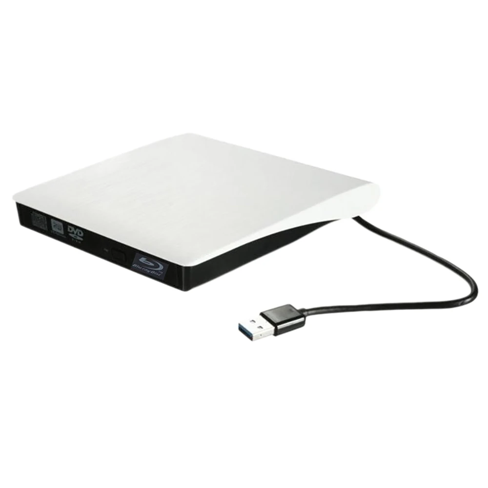 

USB 3.0 Slim External 8X DVDRW DVD CD RW ROM Writer Burner Drive Case for Windows Laptop Desktop PC White