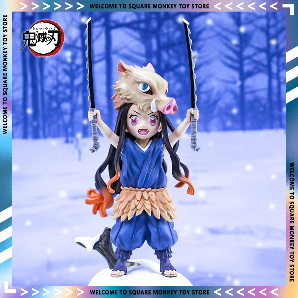 

Demon Slayer Kamado Nezuko Anime Figure Cos Hashibira Inosuke Kimetsu No Yaiba Figures Kawaii Cute Figurine PVC Statue Model Toy