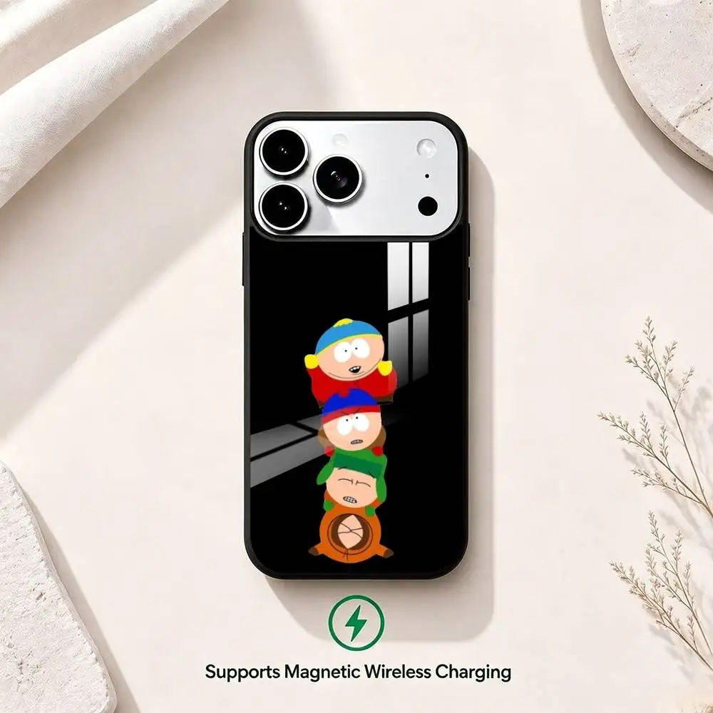 Чехол для телефона с мультяшным дизайном S-South Park для iPhone 17, 16, 15, 14, 13, 12, 11 Plus, Pro, совместимый с магнитной беспроводной зарядкой (art.: 3920dba4df19c) - 3920dba4df19c