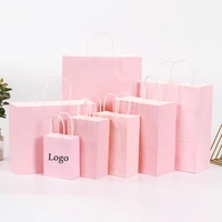 100 pieceslot customized print logo kraft paper bag recyclable shopping macaron bags for packaging wedding favors gifts gb05