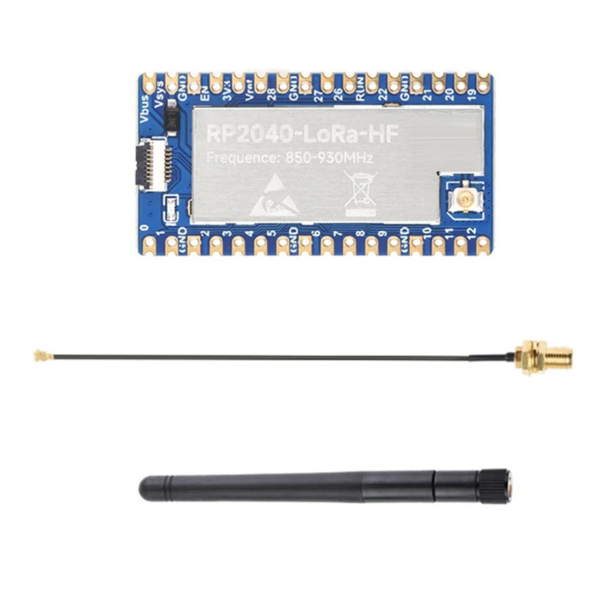 Плата разработки HF RP2040-LoRa + антенна SX1262 850–930 МГц поддерживает GFSK LoRa