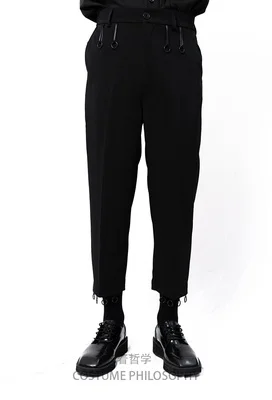 

Men's New Casual Pants Black Simple Casual Fashion Large Size 9-Point Pants Men's Simple Black Wide Leg Casual Pants New