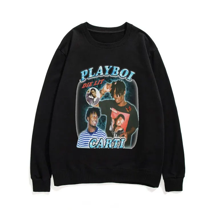 

Hip Hop Rapper Playboi Carti Portrait Graphic Aesthetics Sweatshirt Fashion Long Sleeve Sweatshirts Unisexl Harajuku Pullover
