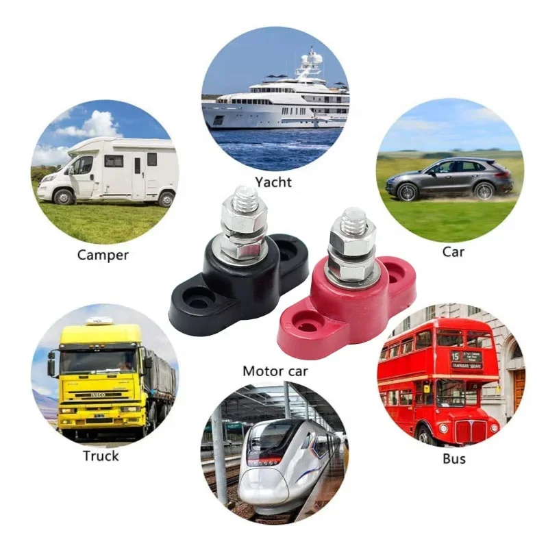 BB1-1A-RB 1Way 250A 48VDC 47x43x38MM M10 Клеммные шпильки Линия Электрическая шина Блок