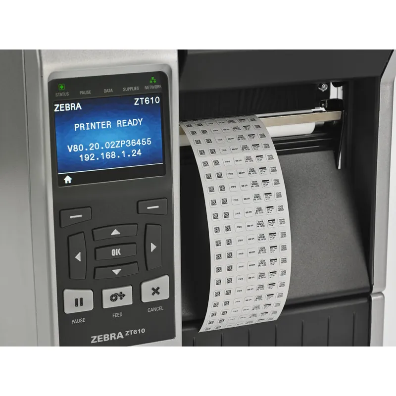 Фото Zebra ZT610 203 точек на дюйм, промышленный настольный принтер со штрих-кодом и прямой термопереносом №2