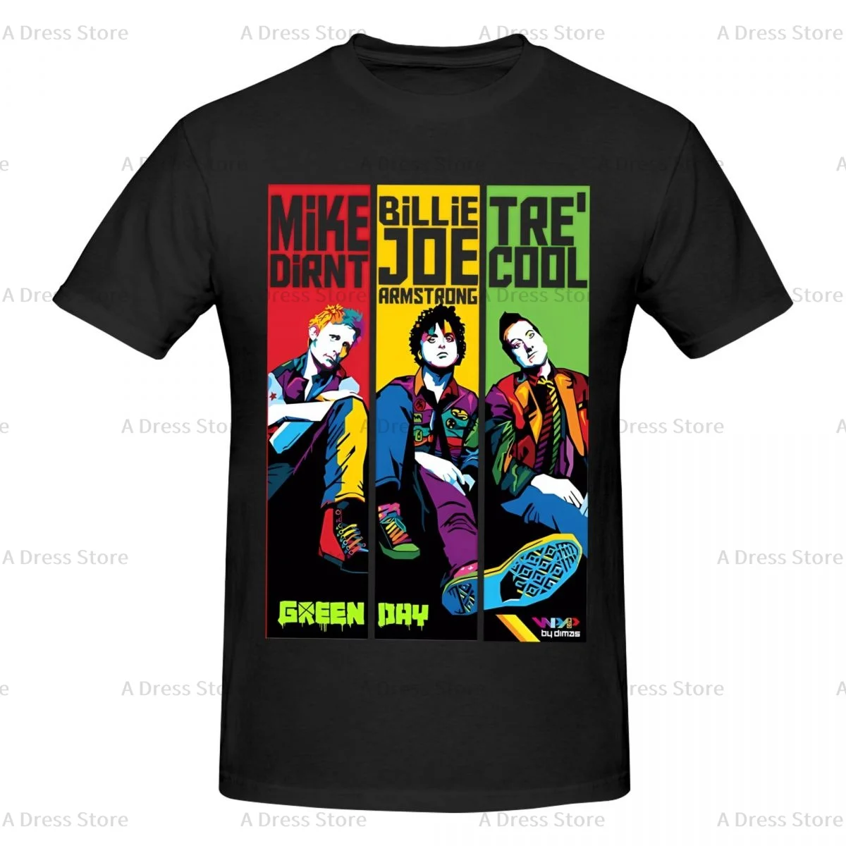 Green Day Rock Band Men's cotton round neck T-shirt Oversized print Casual Large Size Tee Shirt