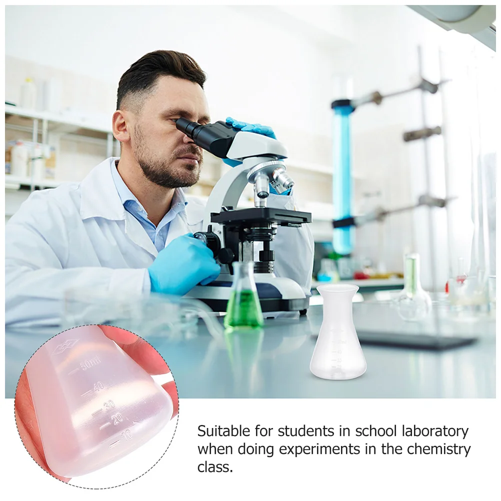 6 шт. пластиковая колба Эрленмейера научный стакан химические