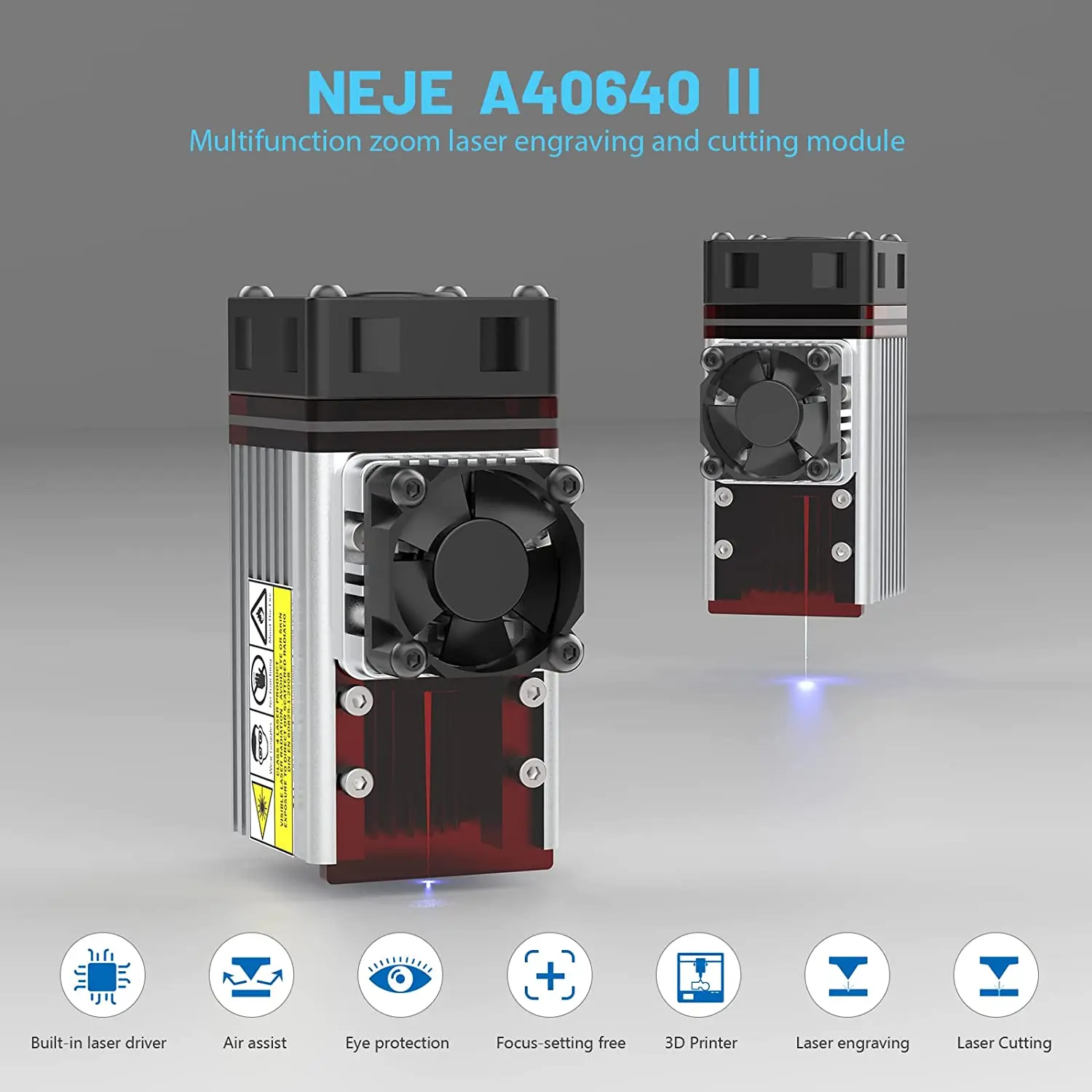 NEJE Dual-Diode A40640 Laser CNC Engraver Focusing Laser Module Laser Engraver Cutter TTL Module CW Laser Tube PWM DIY Cutting