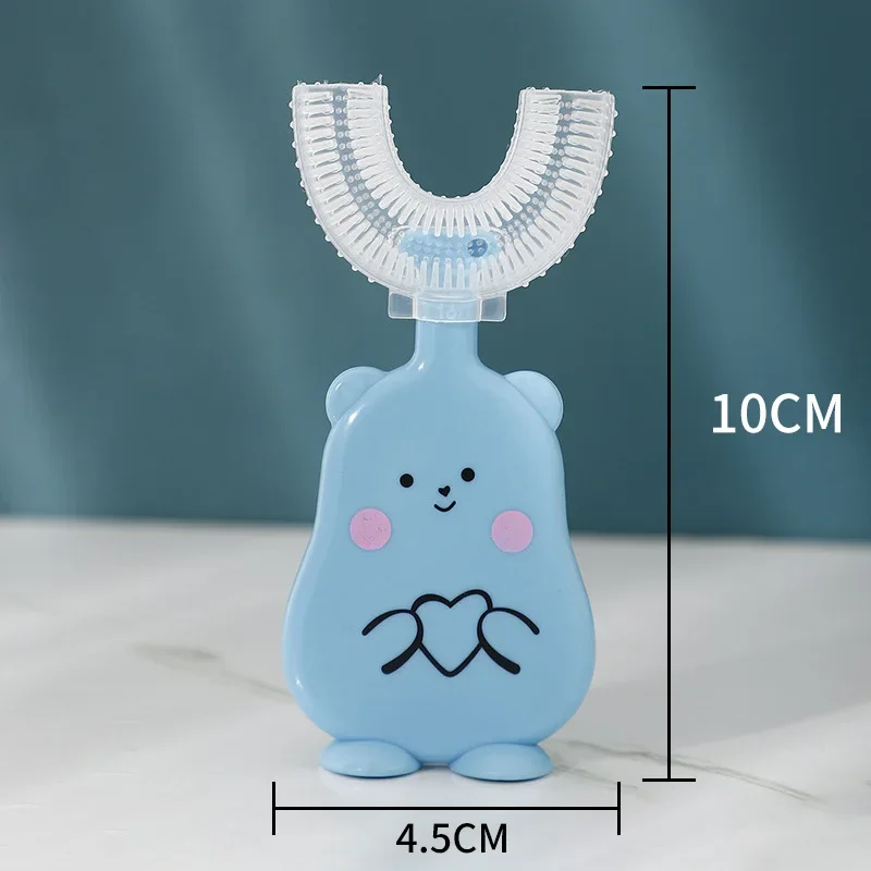 U-Shaped Baby Cartoon Manual Toothbrush For 2-12 Years Old Children PP Silicone Creative Design Healthy Teeth Care