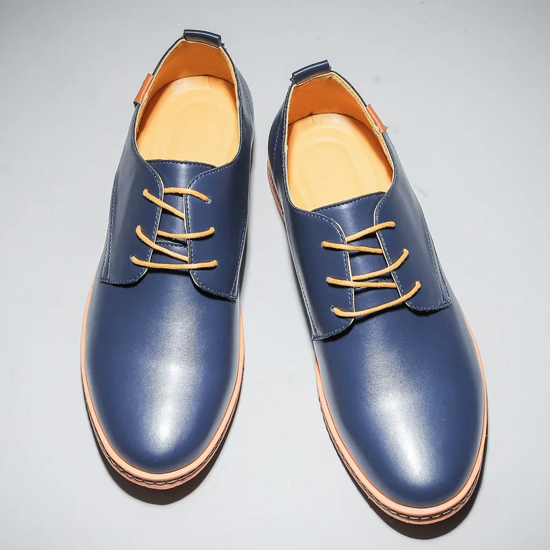 

Cow Leather Shoes for Men Plus Size 48 Round Toe Man Formal Office Business Wedding Dress Casual Shoes 2022 New Oxfords