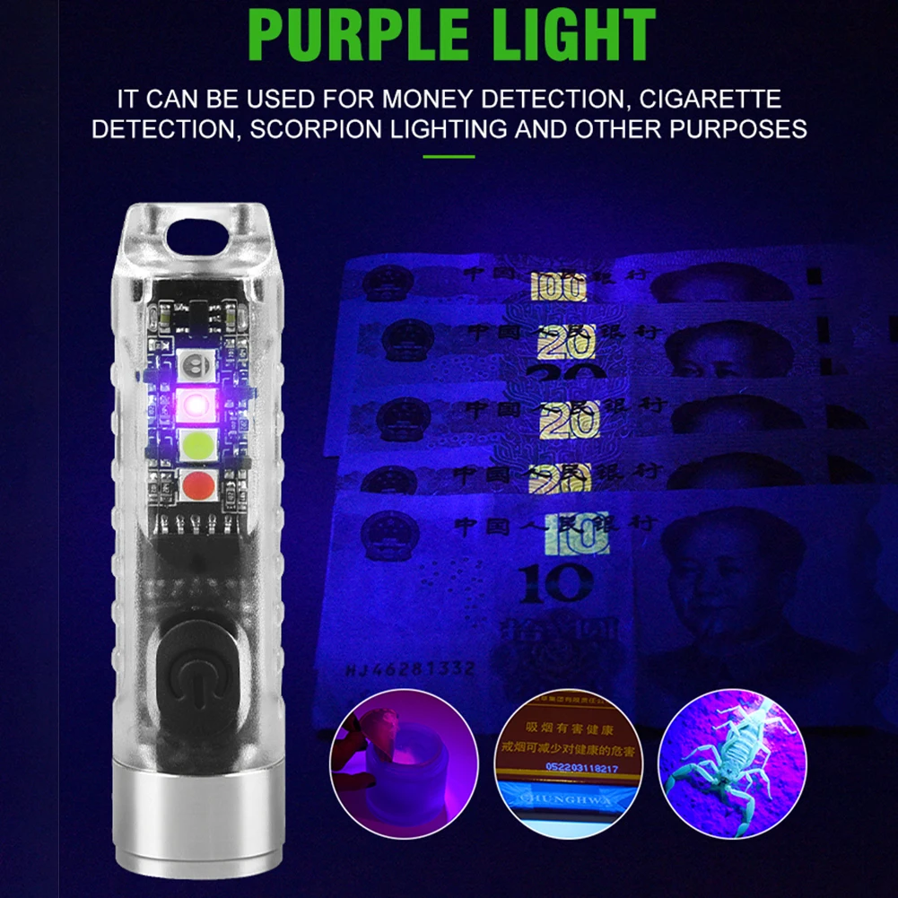 

Мини фонарь с 10 режимами, регулируемый фонарик с брелоком, перезаряжаемый от USB, водонепроницаемый, IP65, для кемпинга, работы, пешего туризма, экстренный инструмент