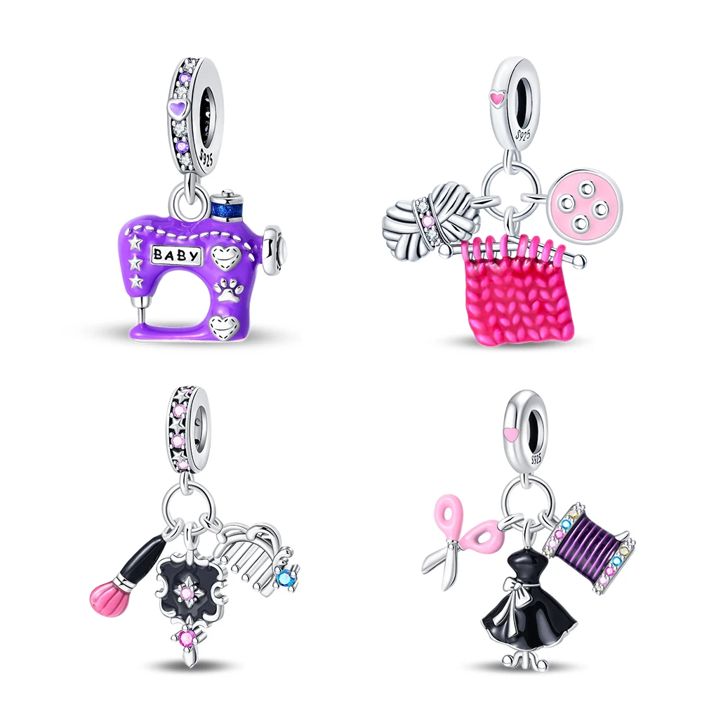 Кукольная швейная машинка из серебра 925 пробы кулон для изготовления