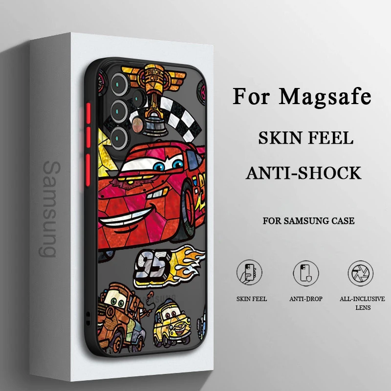 

Lightning McQueen Namber 95 Phone Case For Samsung A71 A70 A50 A52 A51 A42 A32 A22 A21S A12 A33 A53 Frosted Translucent