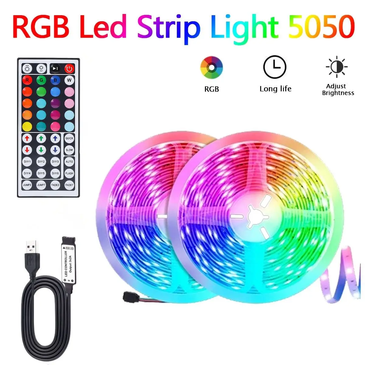 

Светодиодная RGB-лента 5050 5В USB С Низким Напряжением Для Фоновой Подсветки ТВ И Рабочего Стола, С Пультом ДУ