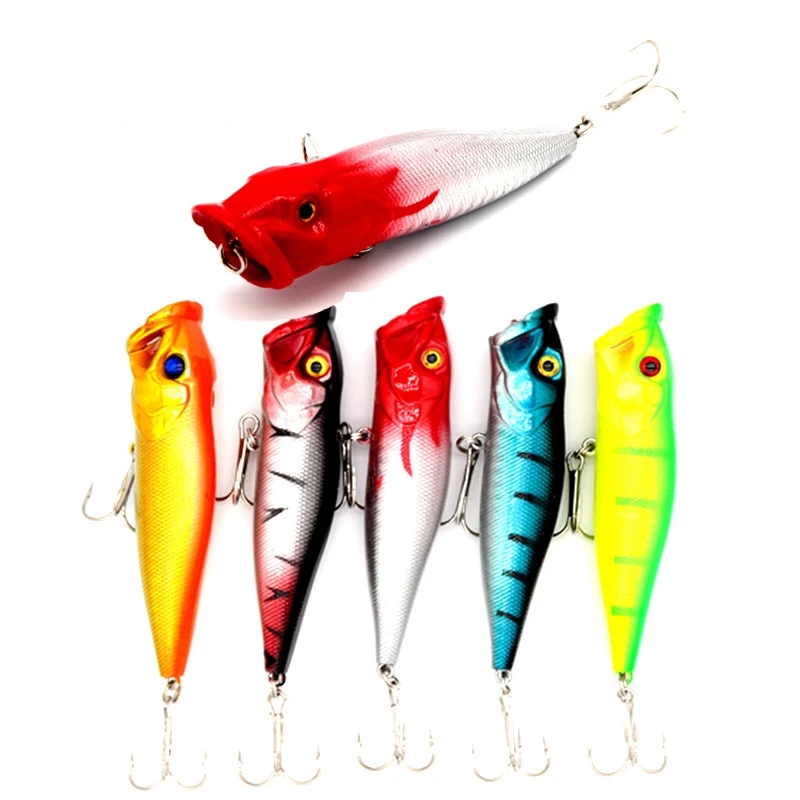1pcs Fishing Lures Topwater Popper Bait 6.5cm 12g Hard Bait Artificial Wobblers Spinner Baits Plastic Fishing Tackle Pesca