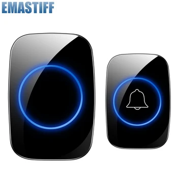 eMastiff 433mhz Wireless Doorbell Waterproof Smart Home Door Bell Chime Kit LED Flash Security Alarm Welcome House Melodies 1