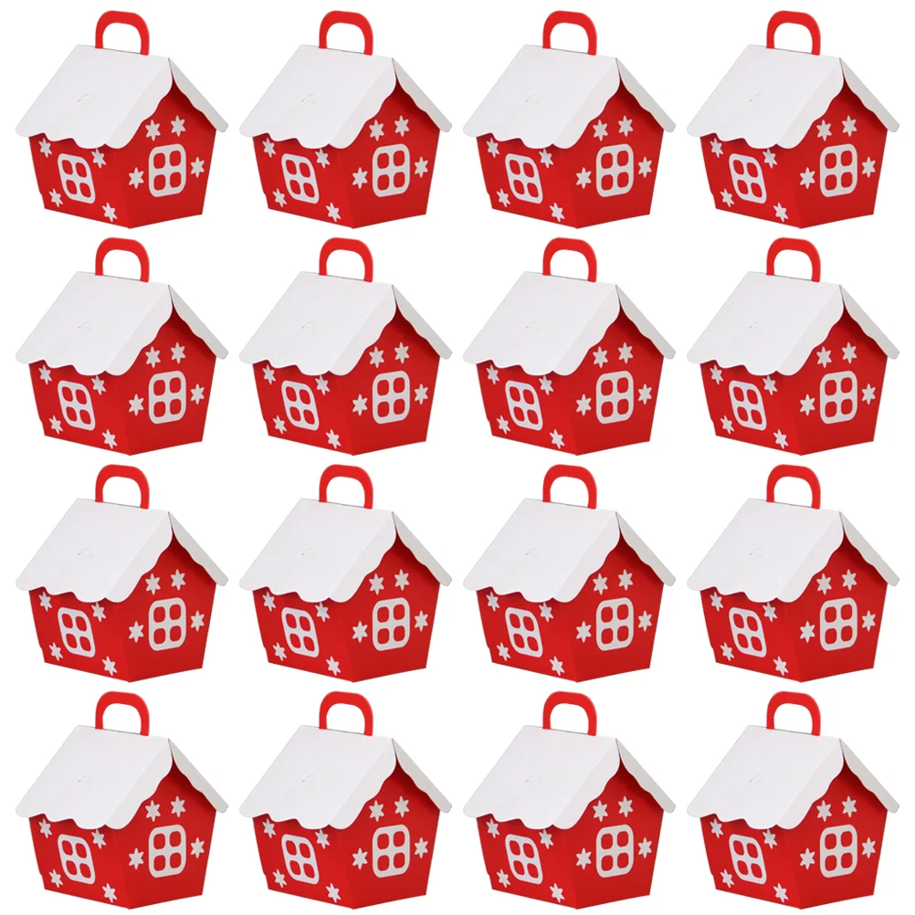 

25Pcs Xmas Gift Boxes Christmas Red Little House Candy Box Christmas Treat Gift Boxes Gift Packing Cases