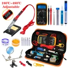 Регулируемая Рука помощи с увеличительным стеклом, двойные зажимы типа крокодил, набор паяльника, регулируемые наборы сварочных инструментов 80 Вт