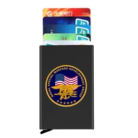 usa naval special forces printing anti theft id credit card holder thin aluminium metal wallets pocket case bank card box
